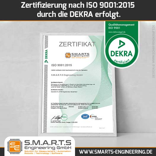 Zertifizierung nach ISO 9001:2015 durch die DEKRA erfolgt.